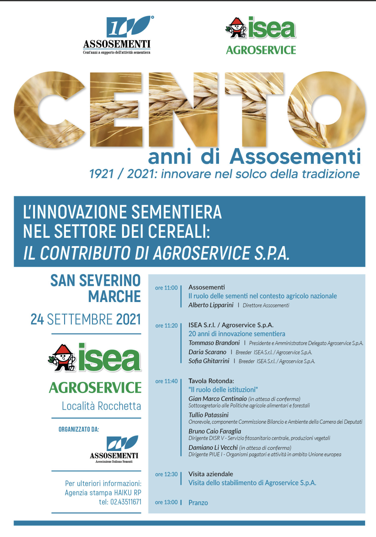 L'innovazione sementiera nel settore dei cereali. Il contributo di Agroservice SPA